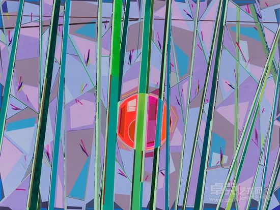 竹林 Bamboo Forest_2015_布面丙烯, 喷漆_acrylic and paint on canvas_300 x 400 cm