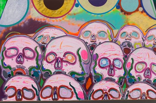 十二个骷髅 Twelve Skeletons_2015_布面丙烯, 喷漆 acrylic and paint on canvas_200