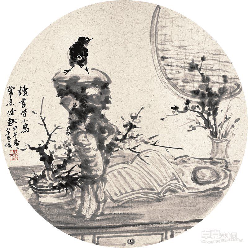 读书时小鸟常来凑趣