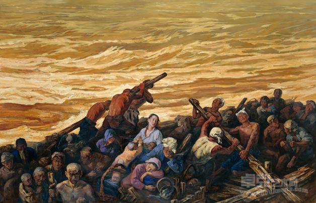 詹健俊 叶南 黄河大合唱——流亡·奋起·抗争3 280×435cm 2009