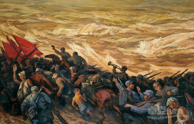 詹健俊 叶南 黄河大合唱——流亡·奋起·抗争1  280×435cm  2009