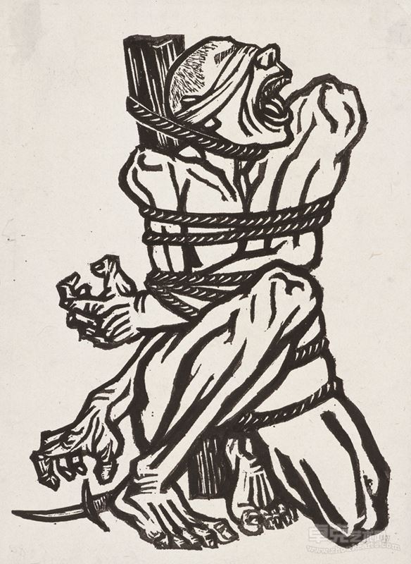 李桦 怒吼吧中国 20×15cm 1935