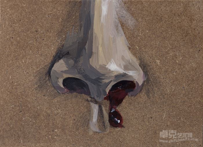 鼻血_Nosebleed_8x11x2cm_木板丙烯_acrylic on wood_2013
