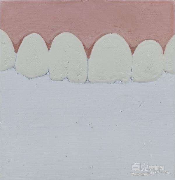 瓜子牙_Sunflower-seed teeth (Chipped teeth)_7.8x8x2cm_木板丙烯_acrylic on wood_2013
