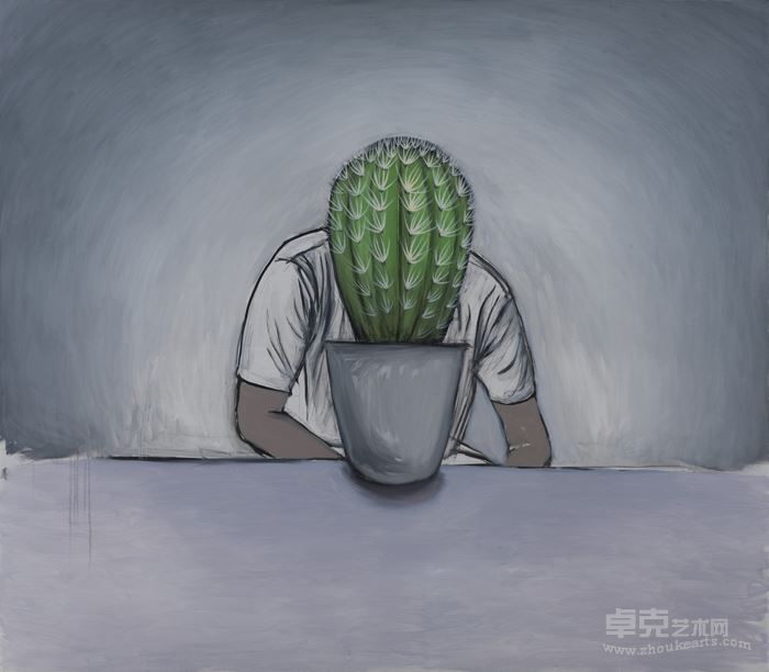 绿色植物_Green plant_140x160cm布面油画_oil on canvas_2015