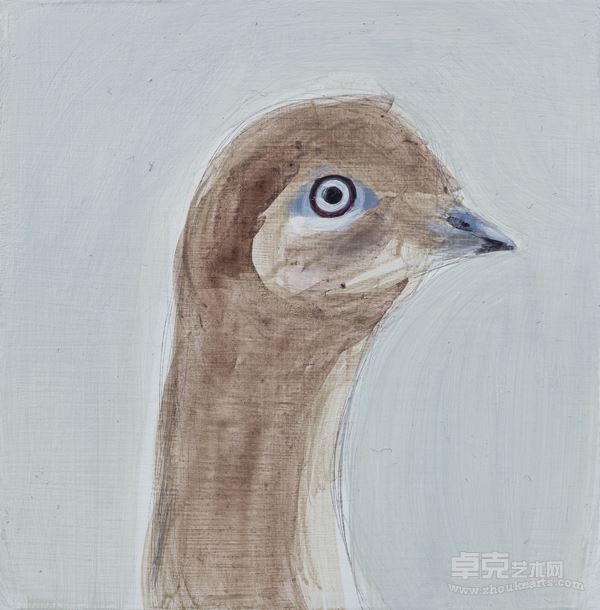 鸟儿2_Bird-2_8x8x2cm_木板丙烯_acrylic on wood_2015