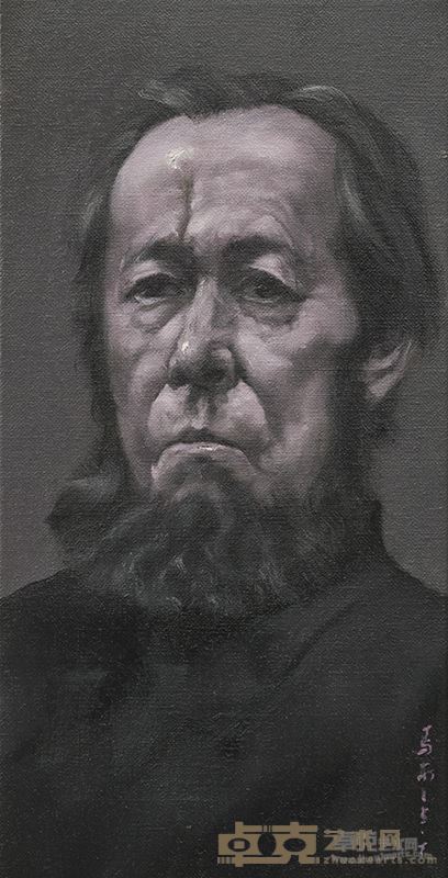 索尔仁尼琴 布面油画