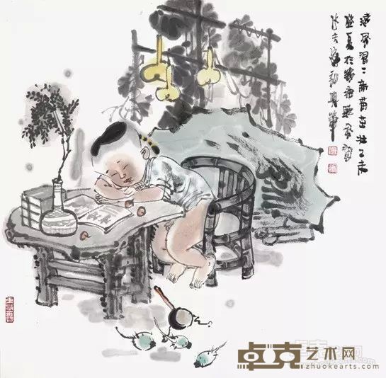 远风习习　新苗茁壮　50cm×50cm 纸本　2015年