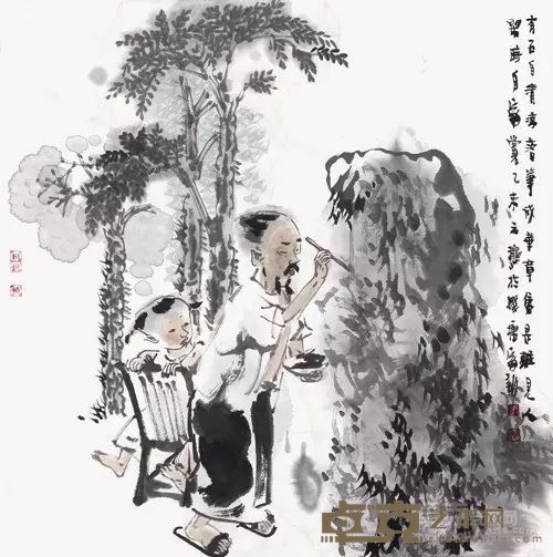 有石自清凉　落笔成华章　45cm×45cm 纸本　2015年