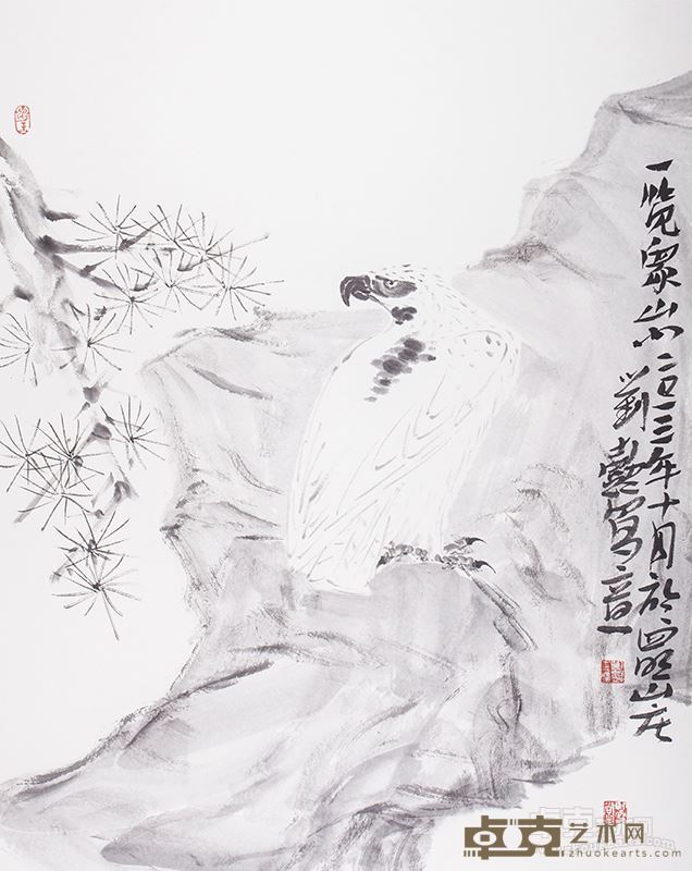 刘懿、一览众山小、67×51cm、约3.1平尺、纸本水墨、2013年