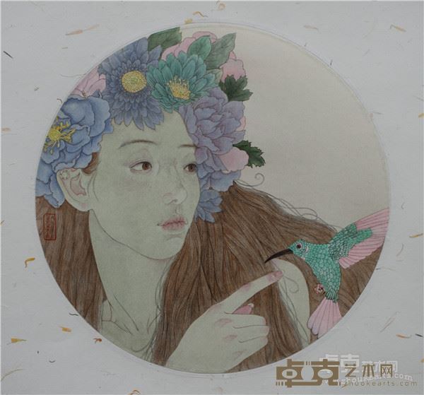 工笔之三  敖登高娃  绢本 33cm×33cm