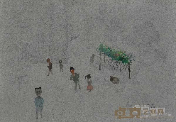 老路上 60x88cm 布面综合绘画 2011
