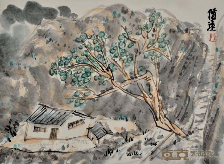 陆国强 泾县写生之二 水墨纸本 23×31cm 2013年