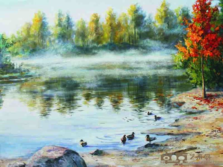 郭悦《初秋的早晨》56x76cm  布面油画