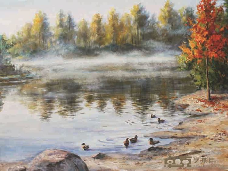 郭悦《初秋的早晨》56x76cm  布面油画