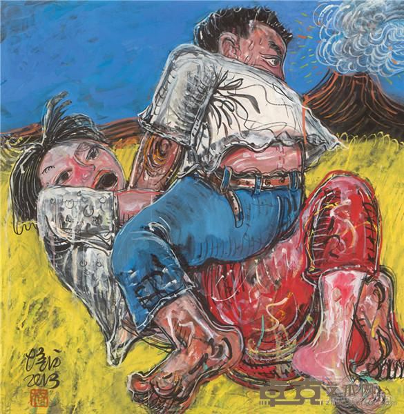 杨培江 《山野轶事》  70 ×68 cm 2013年