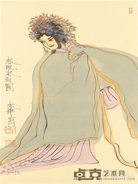 杨春华《春风春雨图》  68 ×34 cm 2013年