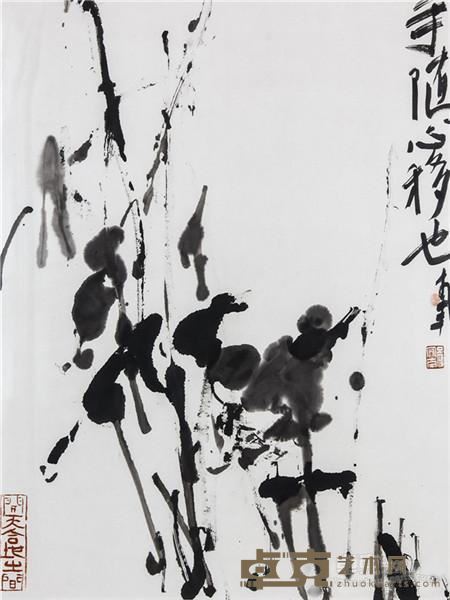 吴冠南《写荷系列之一》  35 ×35 cm 2013年