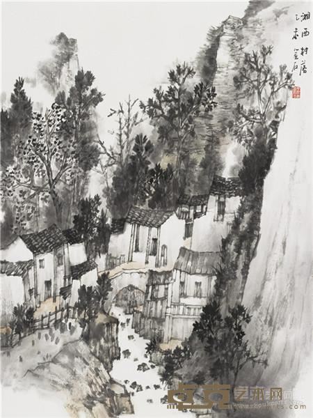 王金石《湘西村落》  70×69cm 2015年