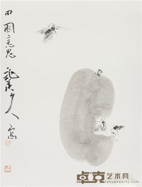 胡石 《草虫系列之五》 45.5×33.5cm 2015年