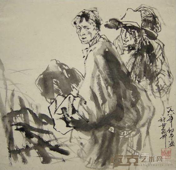 西藏风情-(私人藏-) 34x35cm