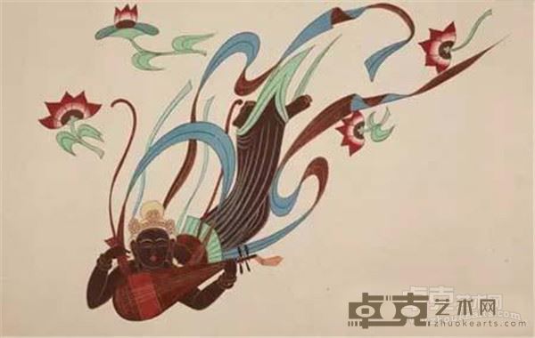 《伎乐飞天》 史苇湘 42x80.7cm 1948年