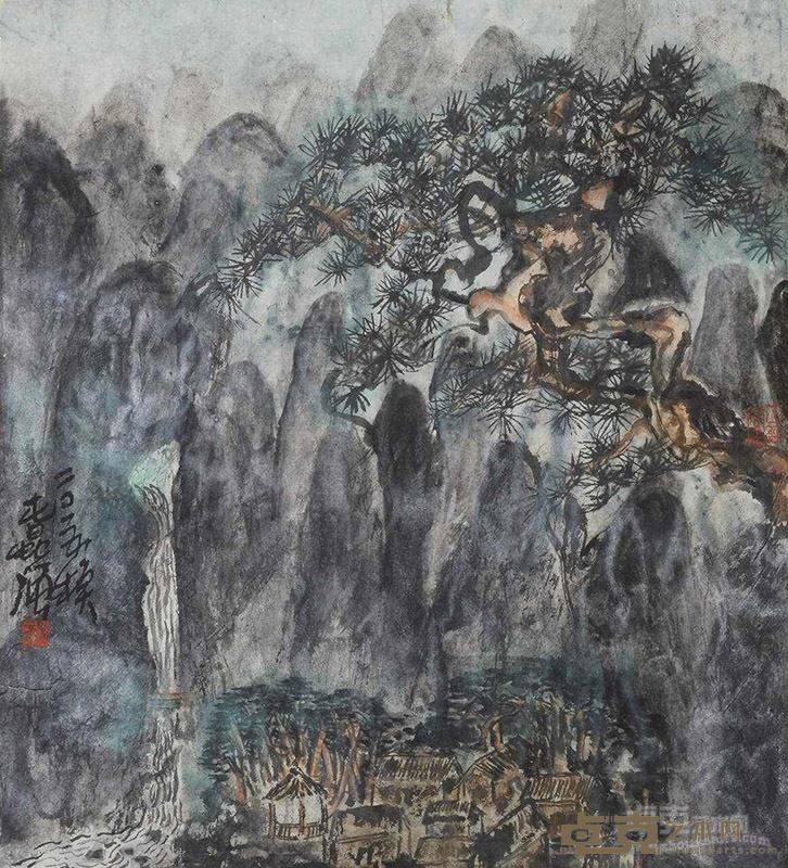 闲山浪水系列2   45×45cm  纸本设色   2015