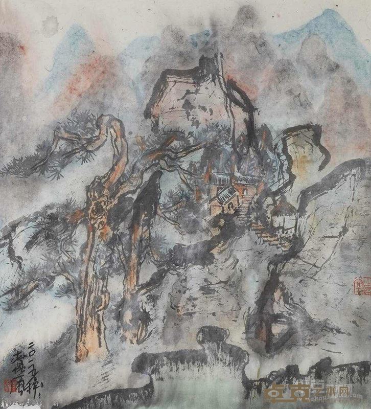 闲山浪水系列1   45×45cm  纸本设色   2015