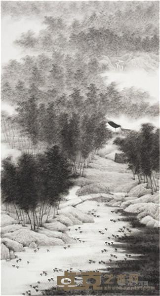《竹林图》 许经文 180x90cm 2012年
