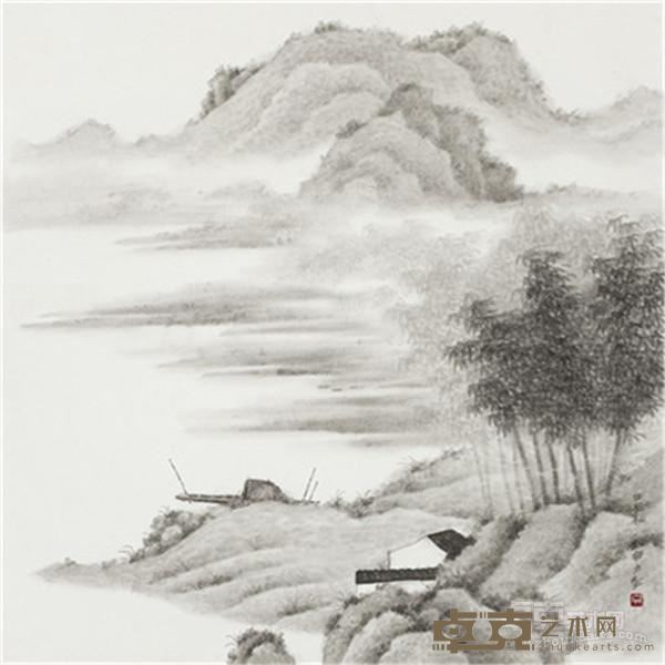 《山水图》 许经文 67x67cm 2015年