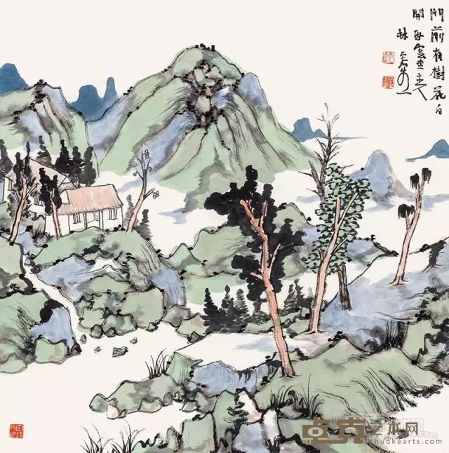 林容生 门前有树 68cm×68cm 2013年 纸本水墨设色