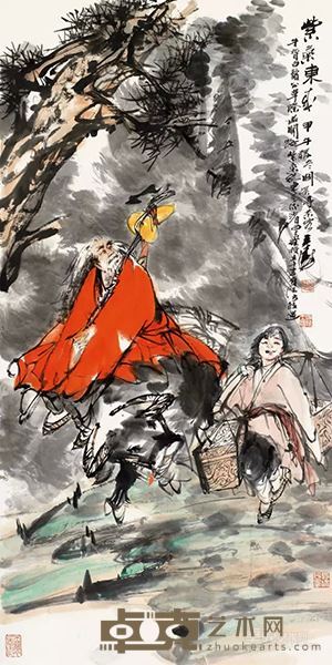 王涛 紫气东来 137cm×68cm  2014年 纸本