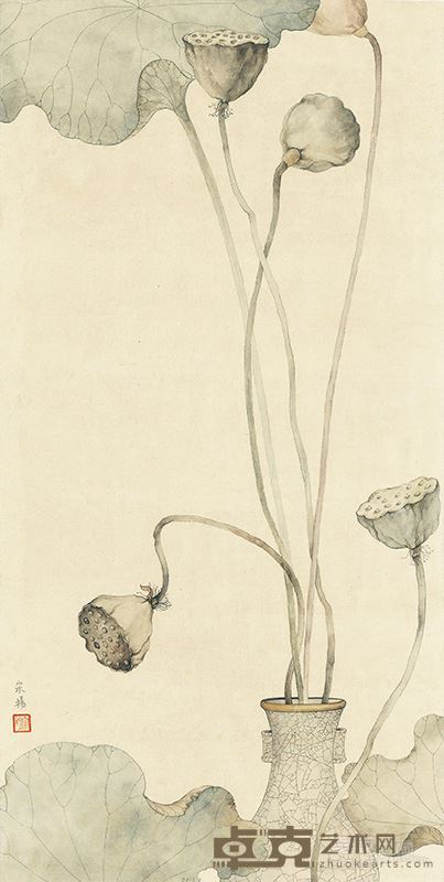 长物绘•无华2,宋扬,60×30cm,纸本设色,2015