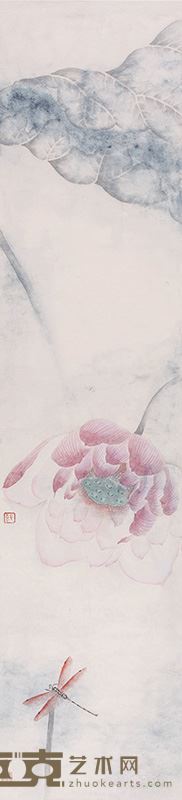 惜花,林茵,90×21cm,纸本设色,2013