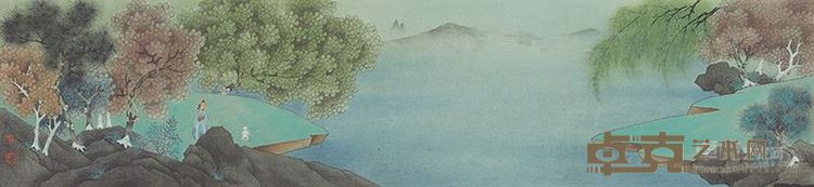 天高云淡系列,康凯,21×93cm,纸本设色,2015