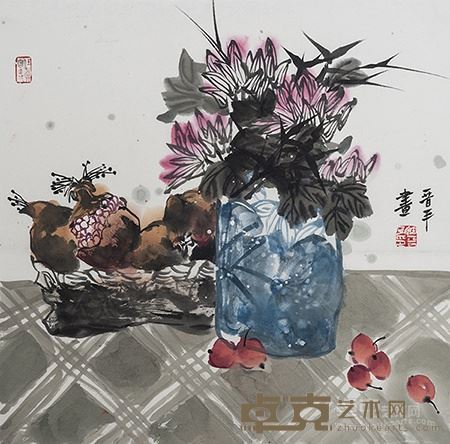 《境由心造》，徐晋平，50x50cm，纸本设色，2014
