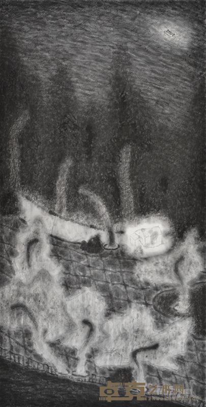 北海公园一  138x69cm  纸本水墨  2014