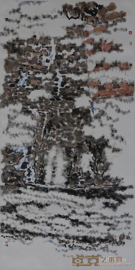 刘牧 梵音化云 88×165cm 国画