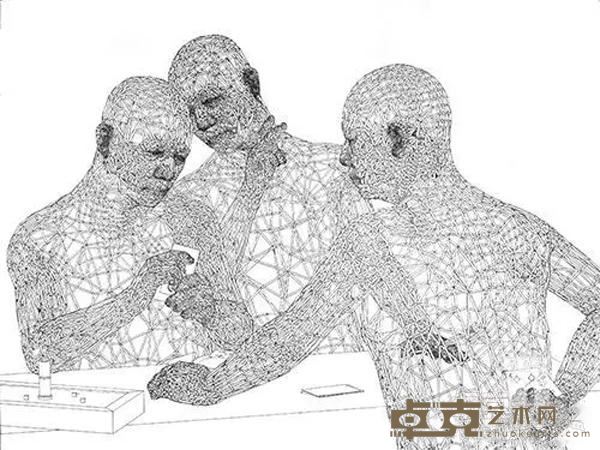 《绝对素描-博弈》 缪晓春 150x200cm 2011年