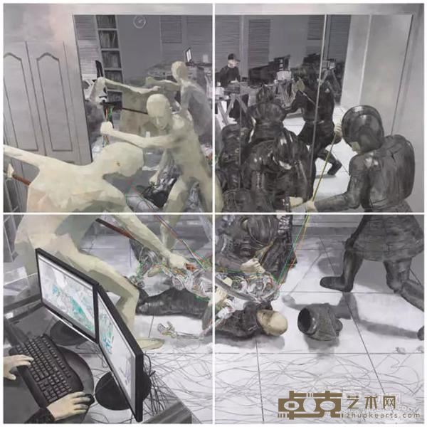 《较量》 缪晓春 400x400cm 2013年