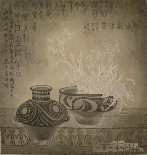 吴东奋水墨工笔花鸟画展作品5