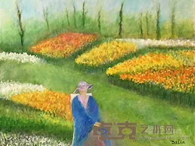 春思 油画 画布 尺寸：30” x 24”