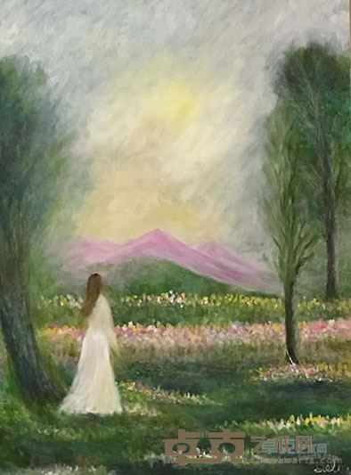 晨祷 油画 画布 尺寸：30” x 24”