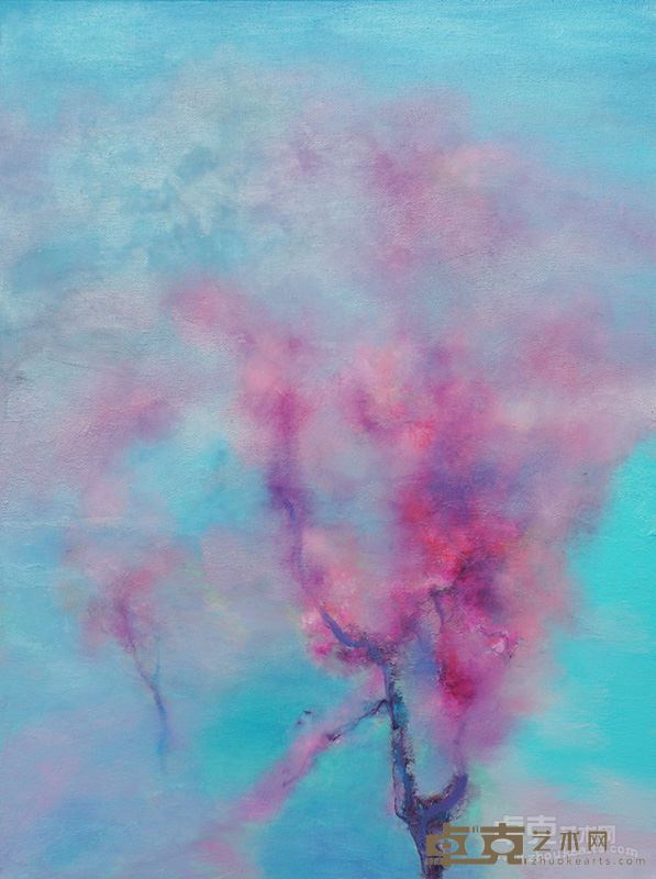 周茂东《梦幻桃花6号》 布面油画 70x60cm 2015