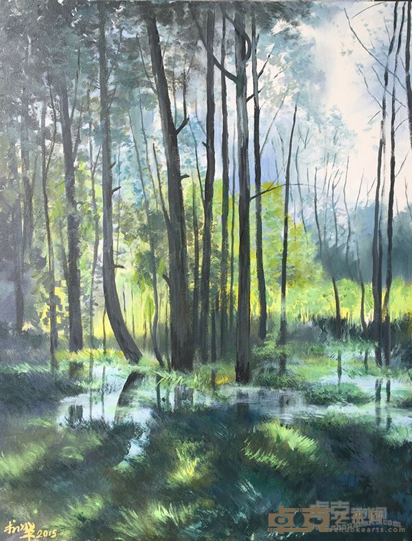 李小华《湿地森林》布面油画 70x90cm