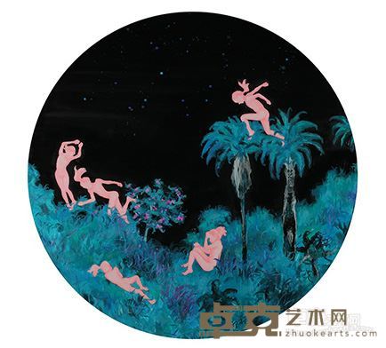 郭燕《绿野1号》直径120cm 布面油画 2011