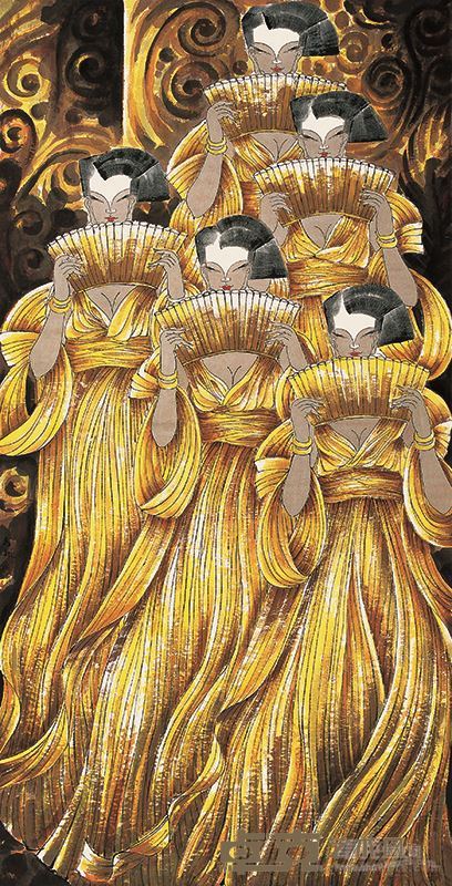 刘树枫  升平盛世 2014年 纸本水墨 240X120cm
