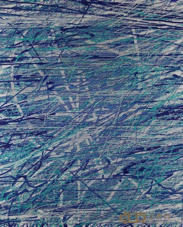 蓝丨布面油画丨180×200cm丨2013