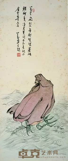 溥心畬-达摩渡海图轴