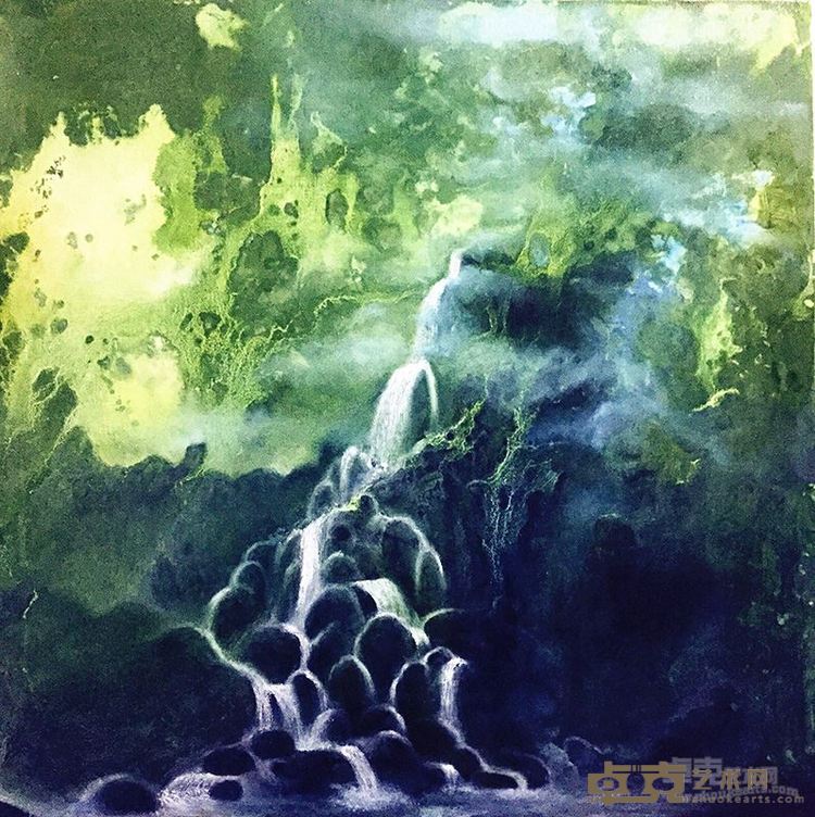 上善若水系列之一 60x60cm 综合材料 2015 郑钰